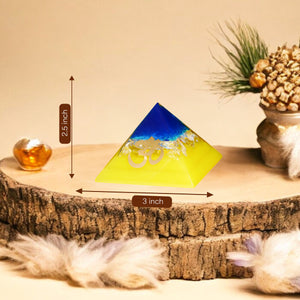 Blue Onyx and Yellow Onyx Orgone Crystal Pyramid