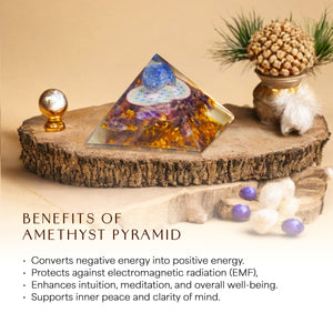 Amethyst Orgone Crystal Pyramid For Anxiety
