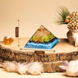 Turquoise, Black Tourmaline, and Green Onyx Orgone Pyramid