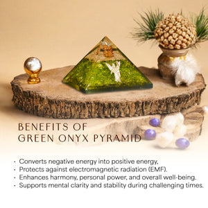Green Onyx Orgone Pyramid For Confidence