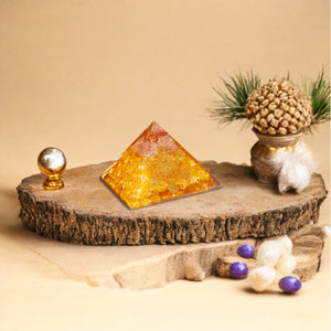 Yellow Onyx Orgone Pyramid For Success
