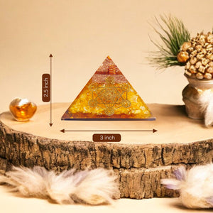 Yellow Onyx Orgone Pyramid For Success