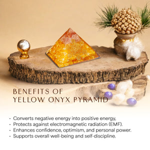 Yellow Onyx Orgone Pyramid For Success