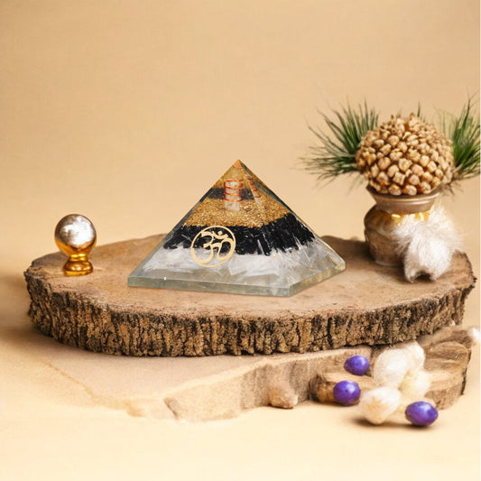 Black Tourmaline and Tiger Eye Orgone Pyramid