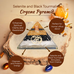 Black Tourmaline and Tiger Eye Orgone Pyramid