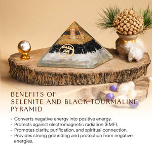 Black Tourmaline and Tiger Eye Orgone Pyramid