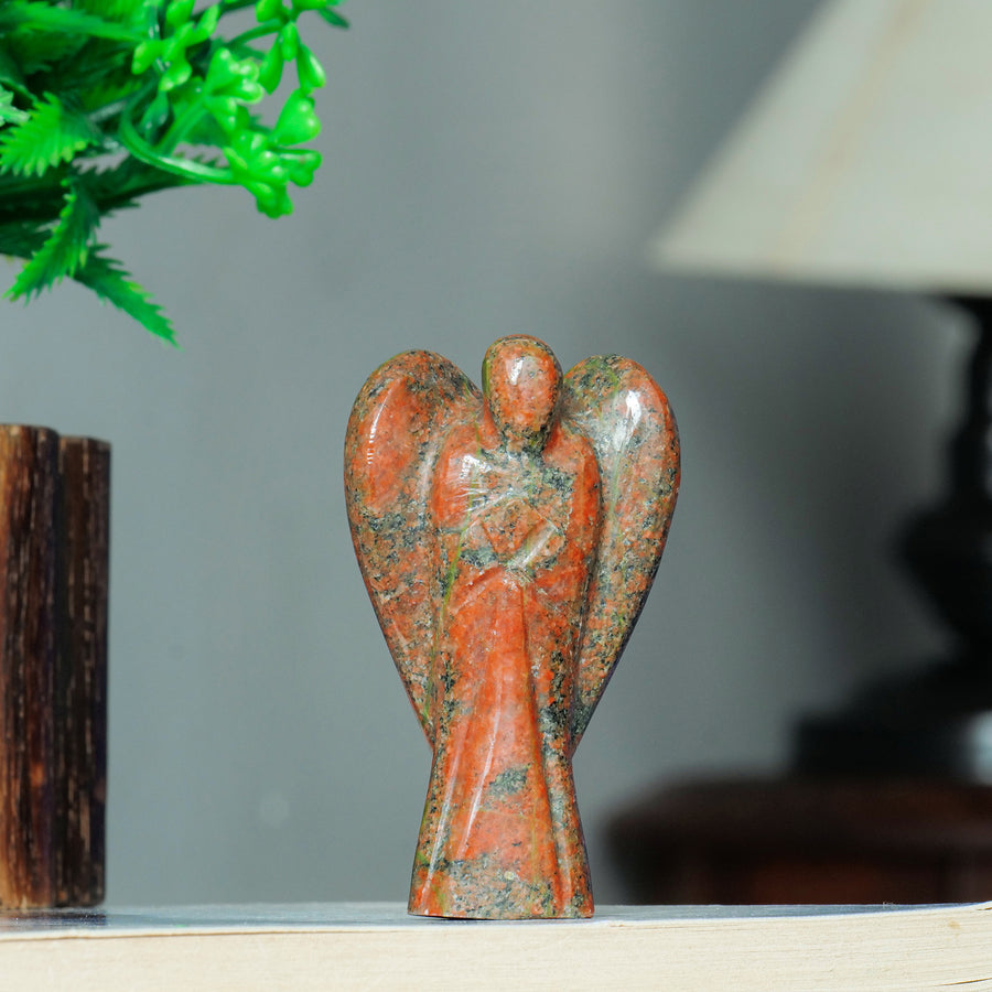 Unakite Crystal Gemstone Figures Spiritual Angel Statue