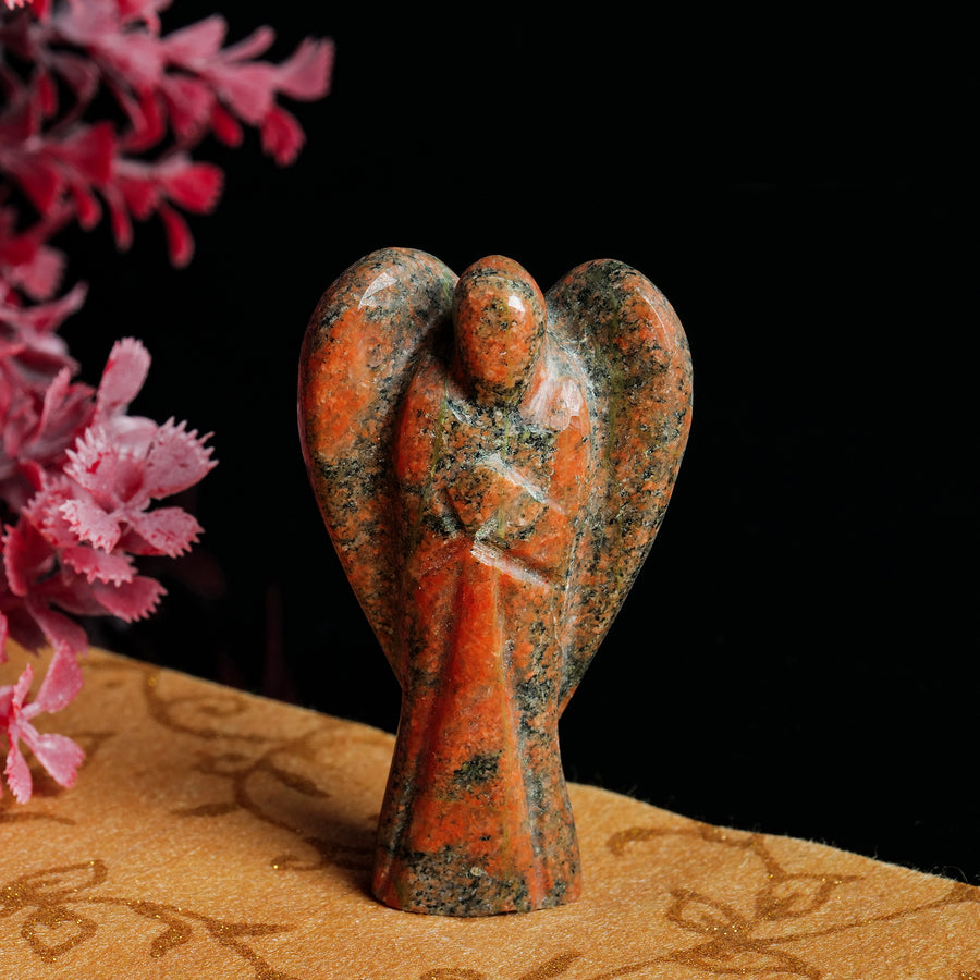 Unakite Crystal Gemstone Figures Spiritual Angel Statue