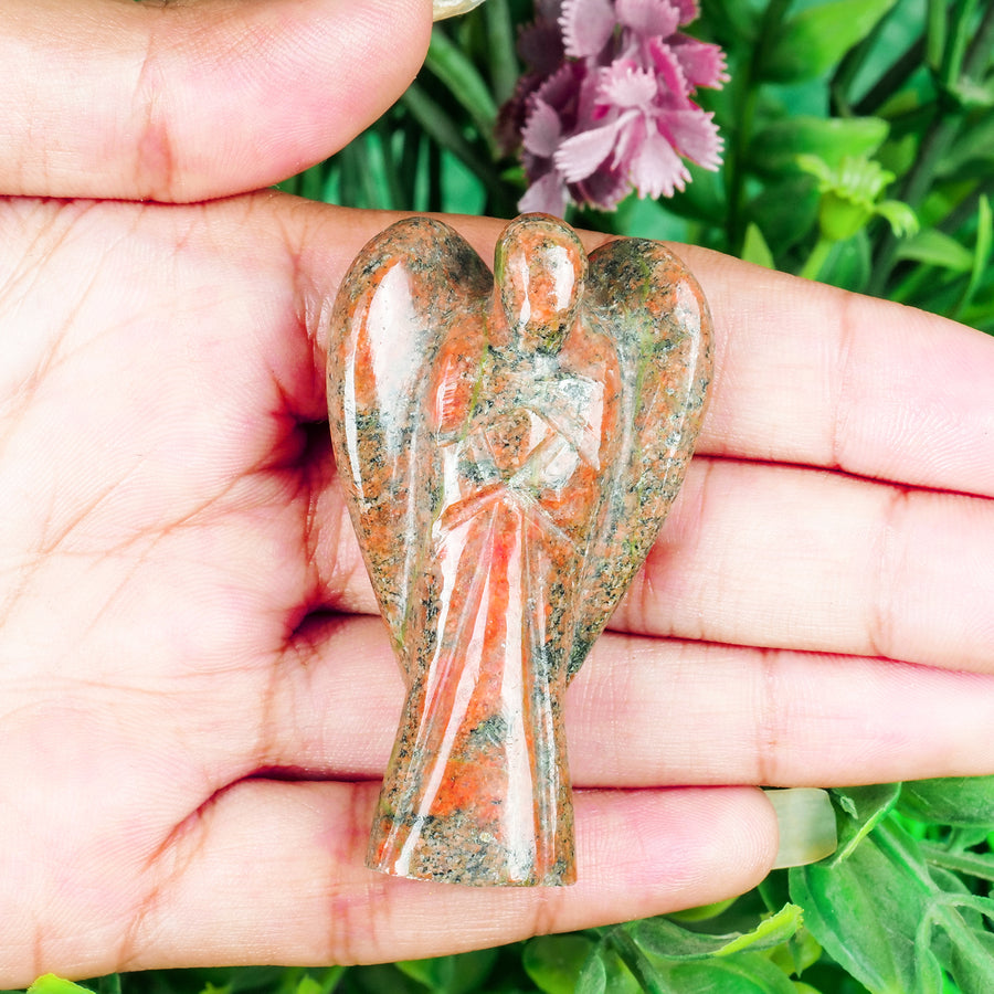 Unakite Crystal Gemstone Figures Spiritual Angel Statue