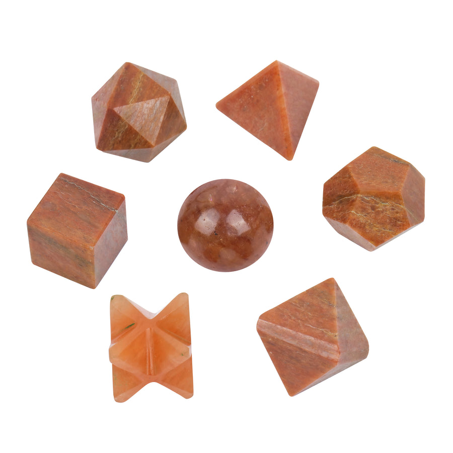 Red Aventurine Crystal Geometric Set