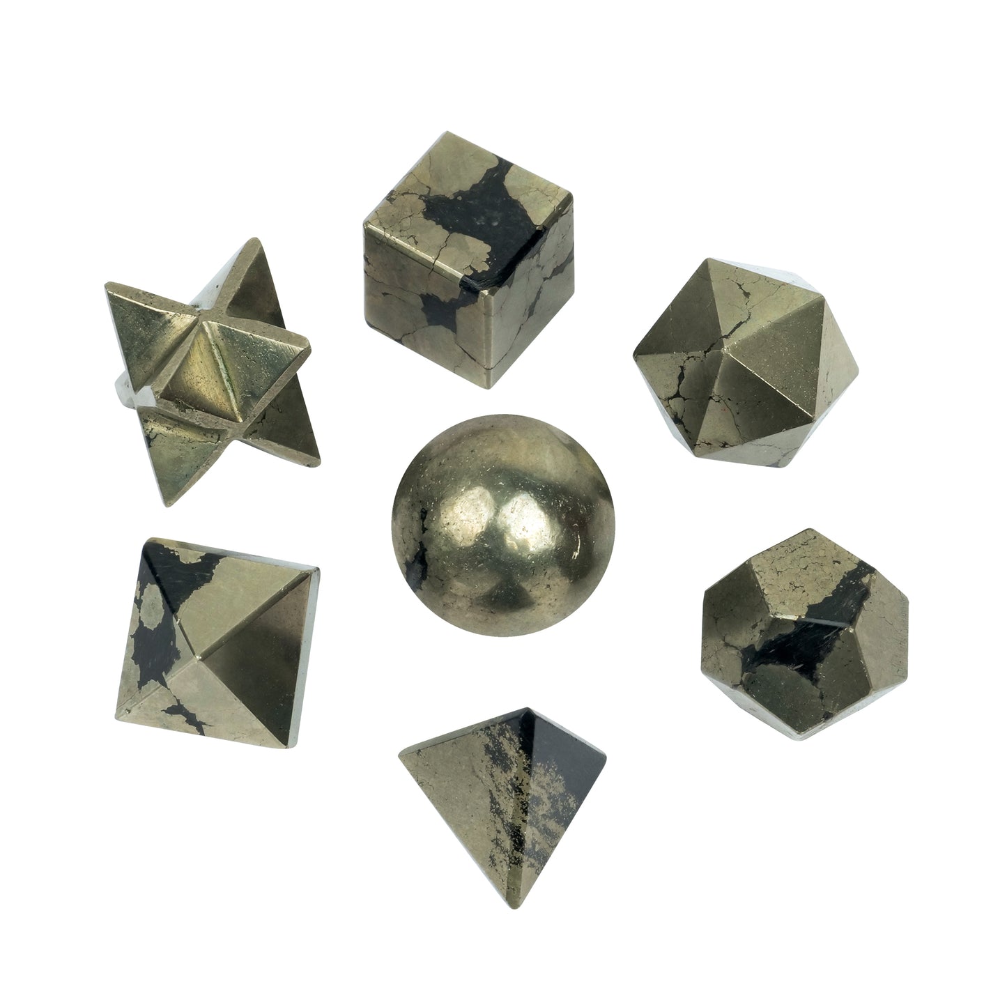 Pyrite Crystal Geometric Set