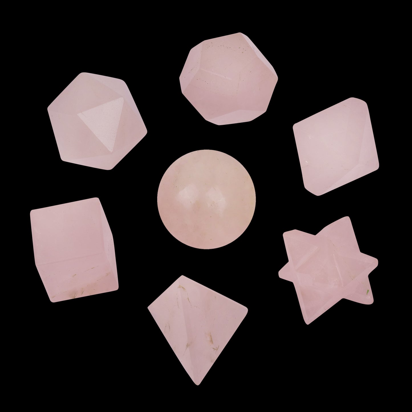 Rose Quartz Geometric Set