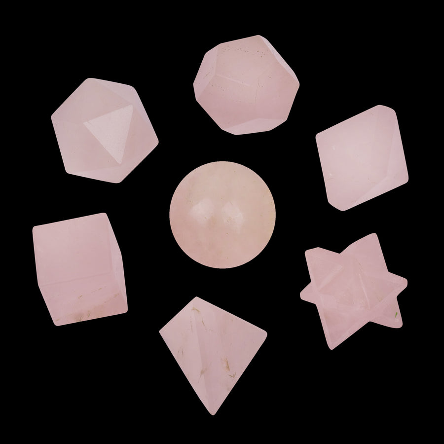 Rose Quartz Crystal Healing Collection Geometric Set