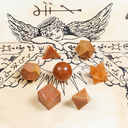 Red Aventurine Crystal Geometric Set