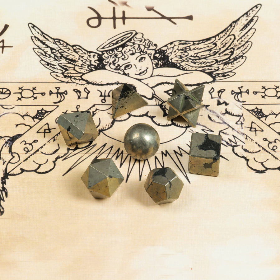 Pyrite Crystal Geometric Set