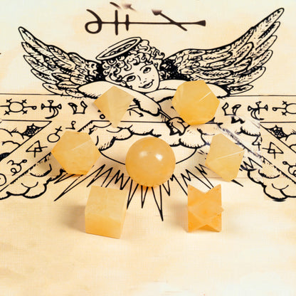 Yellow Aventurine Metaphysical Crystal Geometric Set