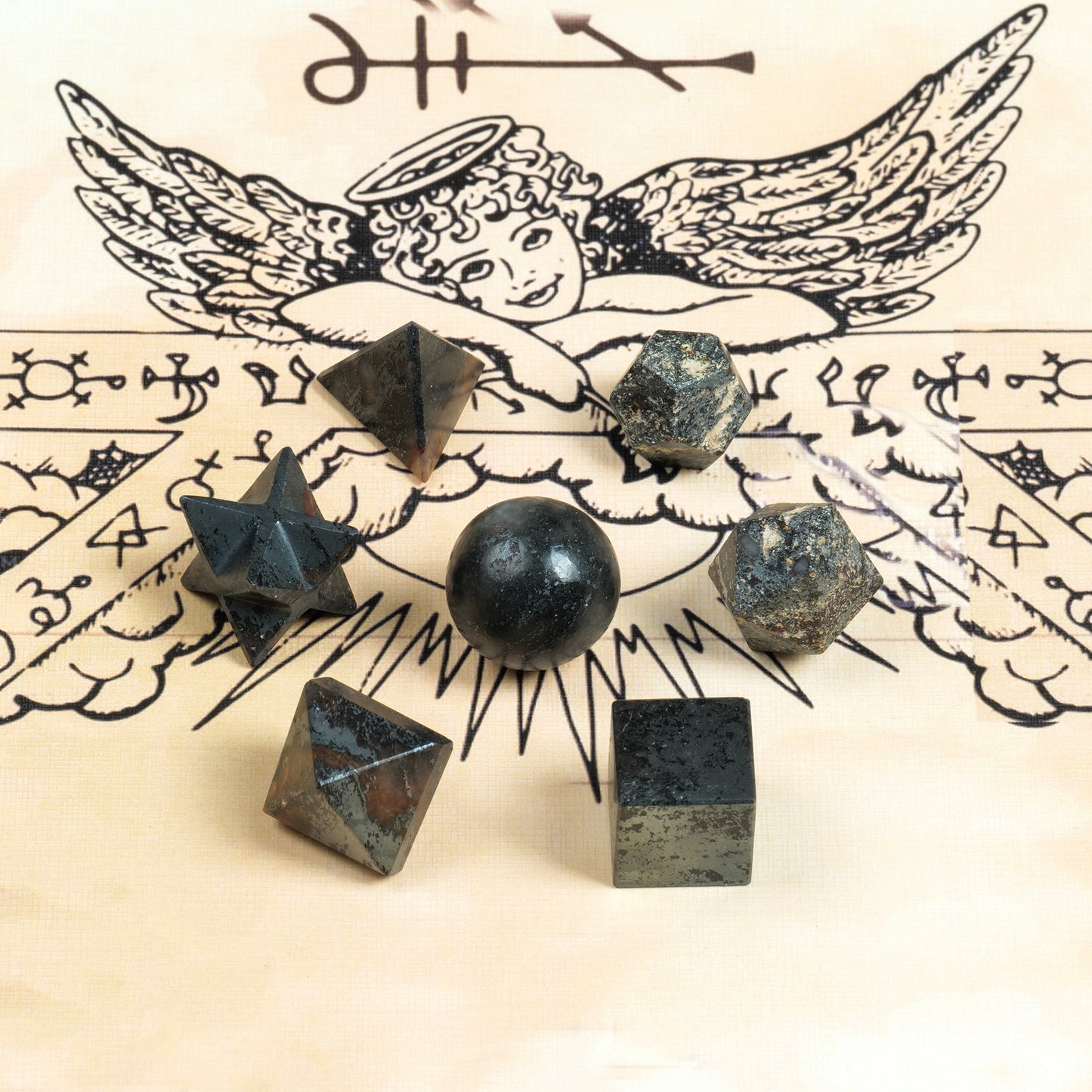 Hematite Crystal Geometric Set