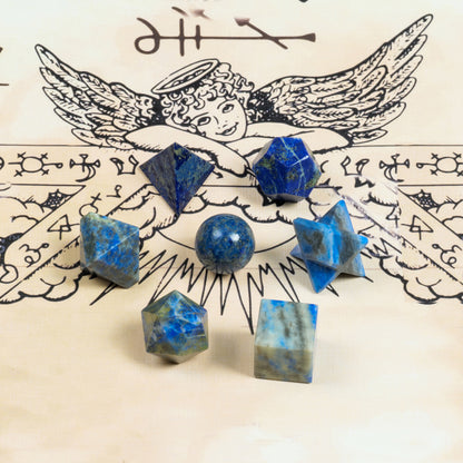 Lapis Lazuli Crystal Geometric Set