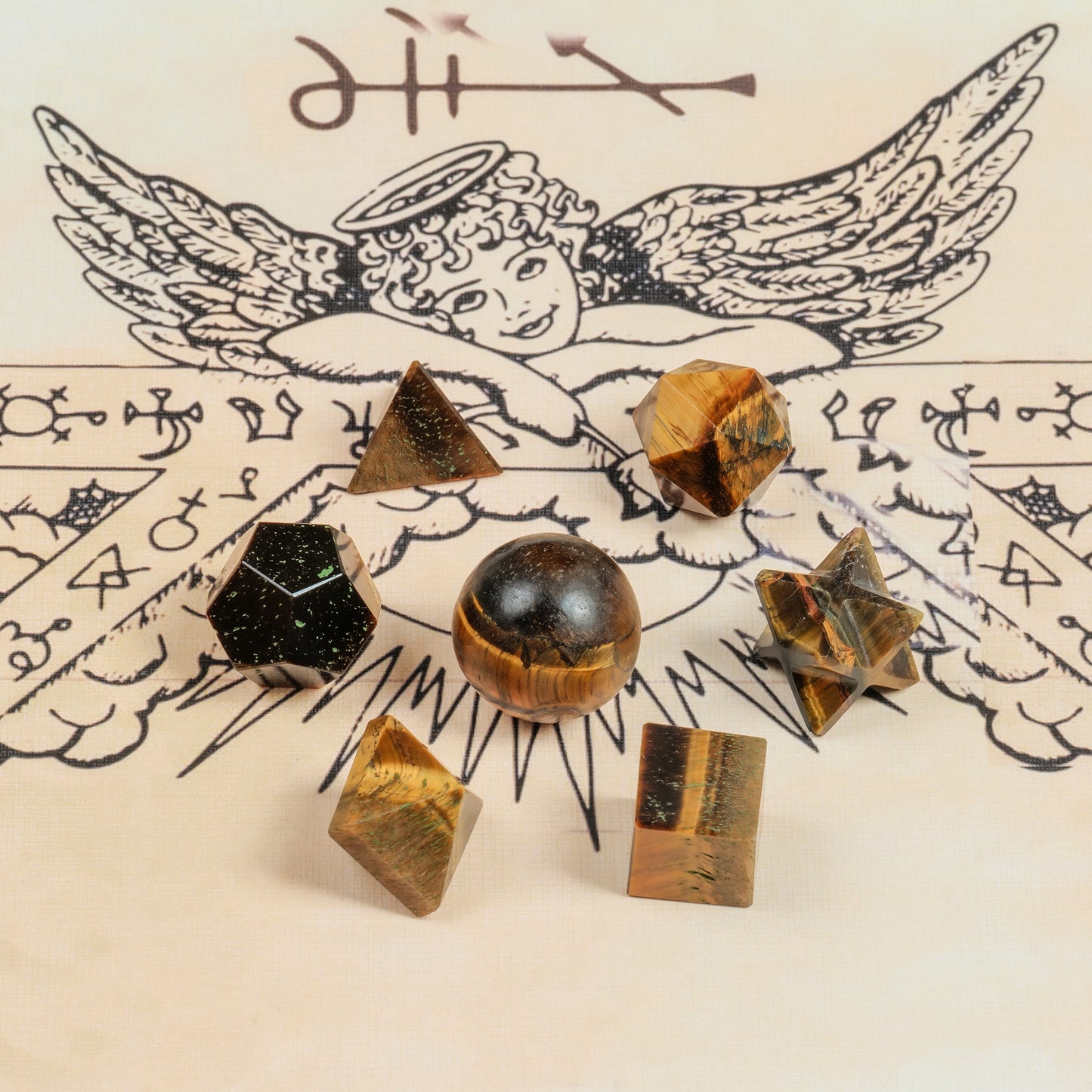 Tiger Eye Geometric Set