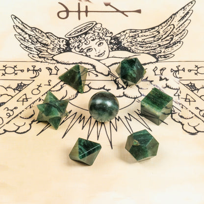 Green Aventurine Crystal Geometric Set