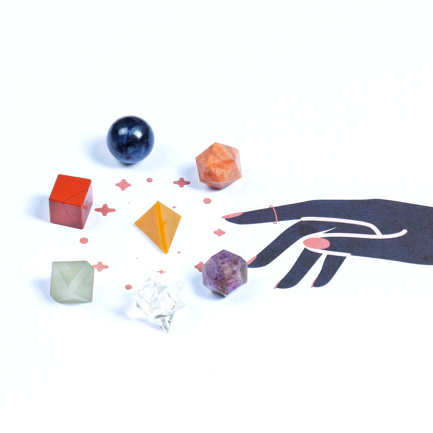 Seven Chakra Crystal Kit Geometric Set