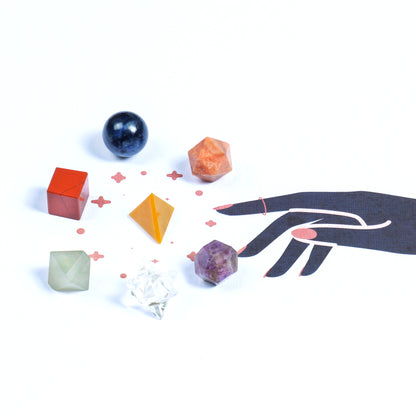 Seven Chakra Crystal Kit Geometric Set