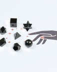 Black Tourmaline Handcrafted Sacred Geometric Set