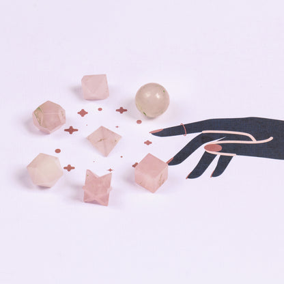 Rose Quartz Geometric Set