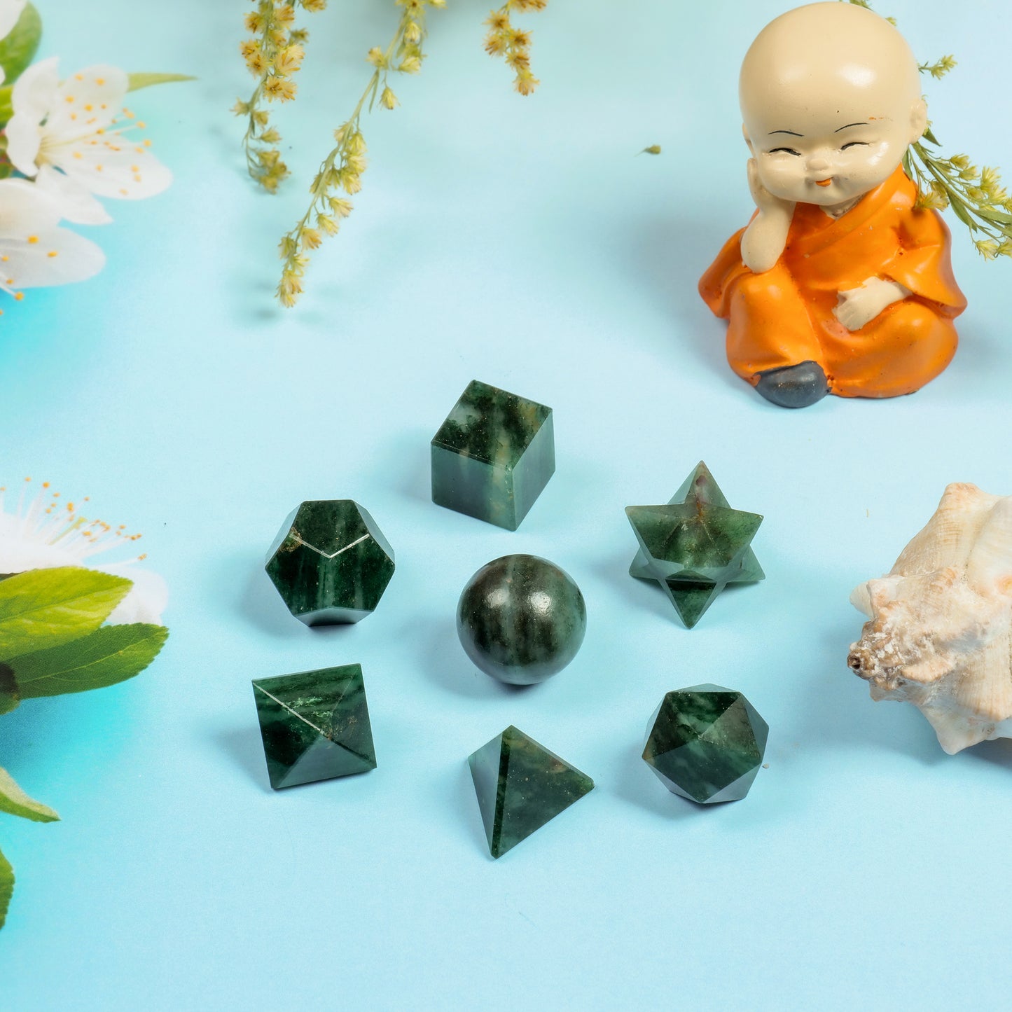 Green Aventurine Crystal Geometric Set