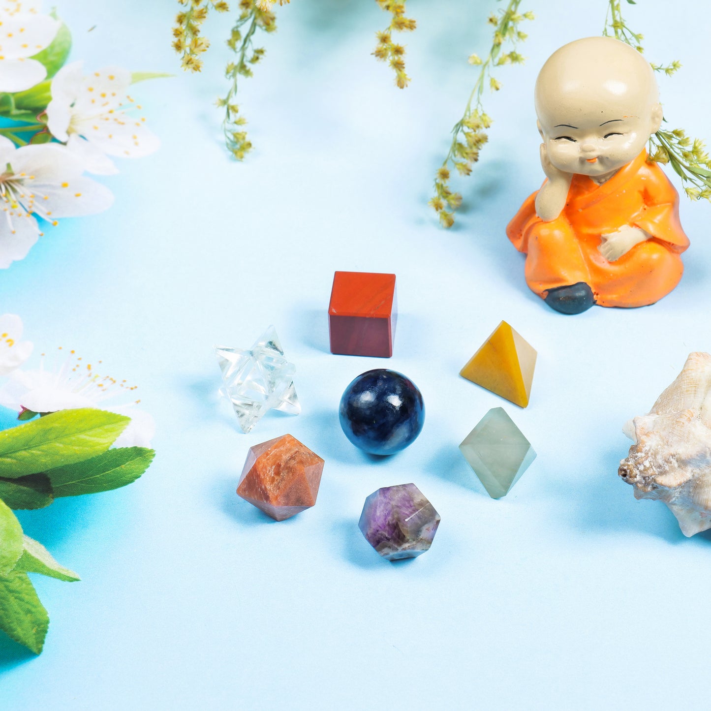 Seven Chakra Crystal Kit Geometric Set