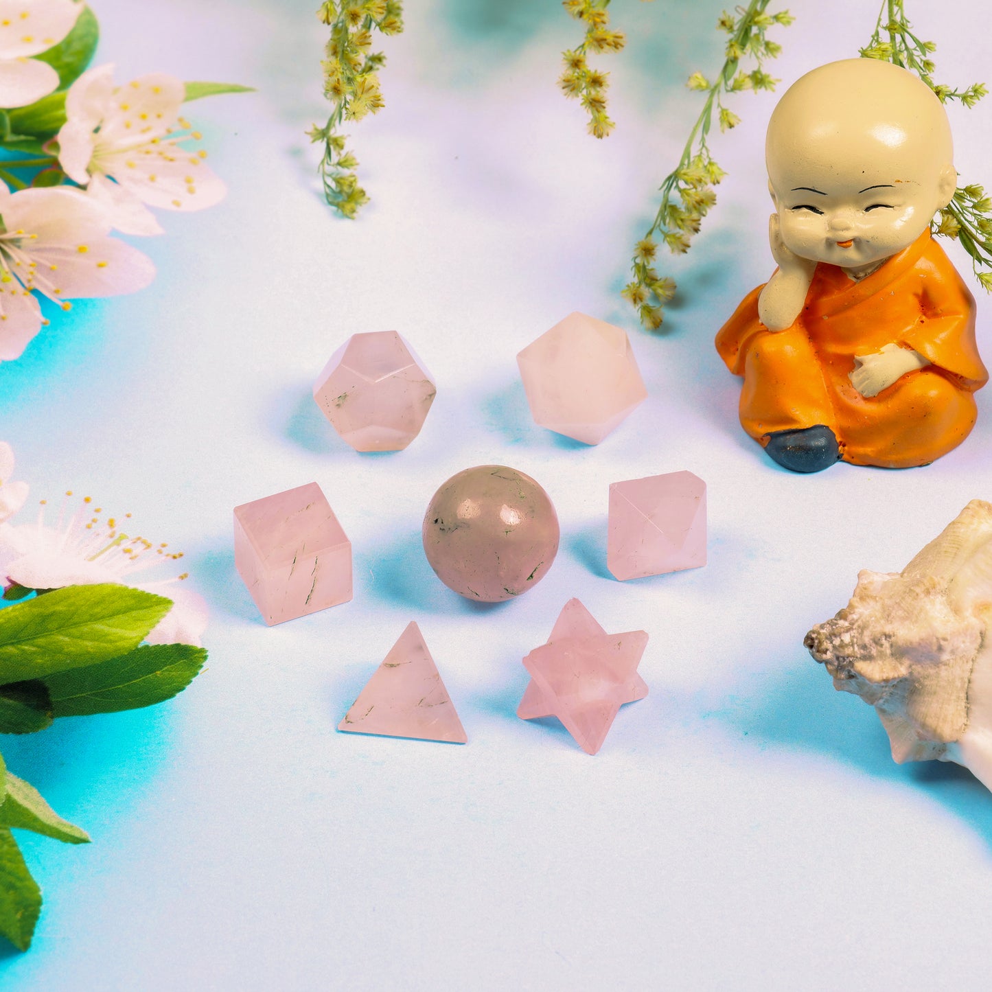 Rose Quartz Geometric Set