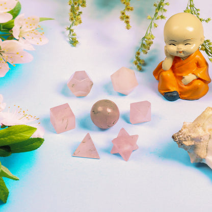 Rose Quartz Geometric Set