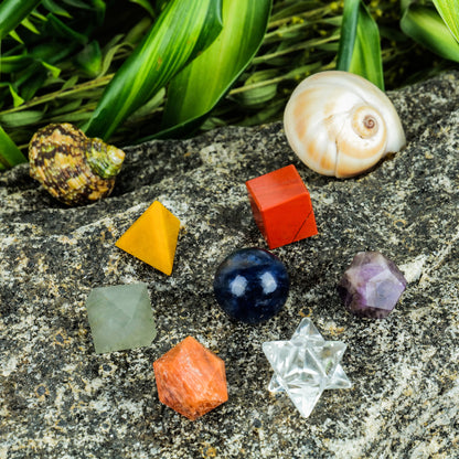 Seven Chakra Crystal Kit Geometric Set