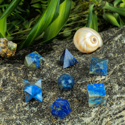 Lapis Lazuli Crystal Geometric Set