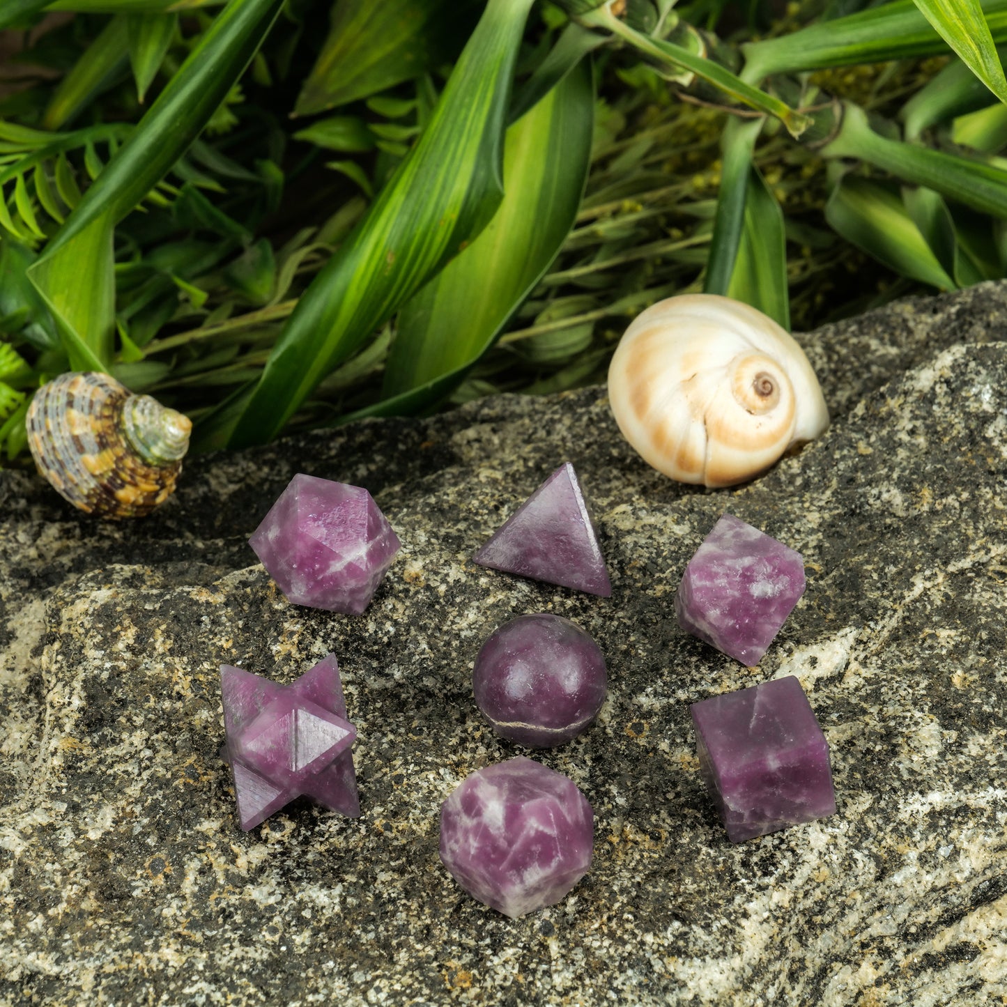 Lepidolite Crystal Sacred Geometric Set