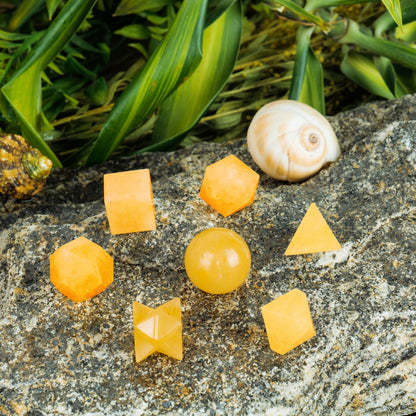 Yellow Aventurine Metaphysical Crystal Geometric Set