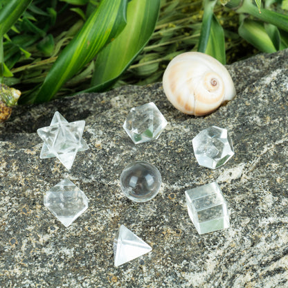 Clear Quartz Geometric Set