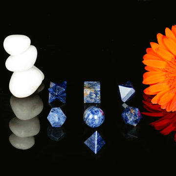 Sodalite Crystal Sacred Healing Geometric Set