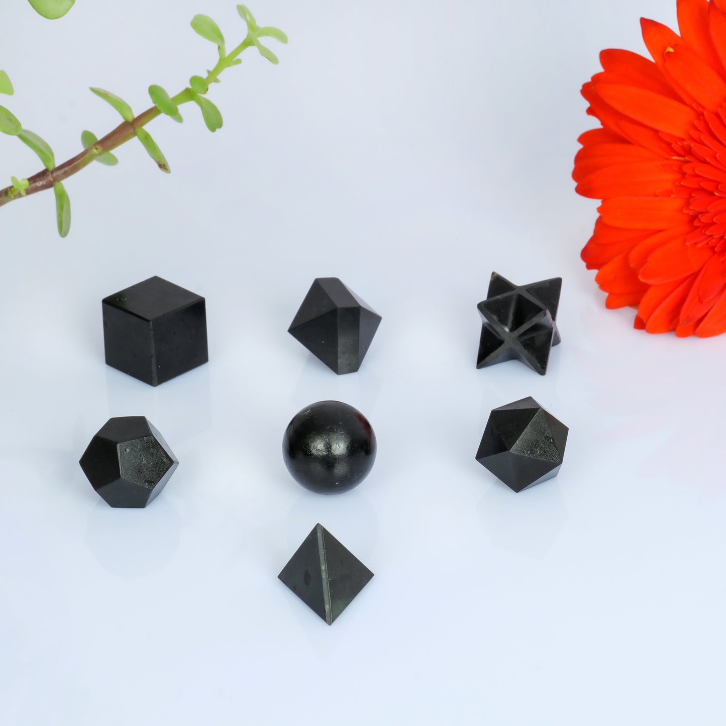 Black Tourmaline Handcrafted Sacred Geometric Set