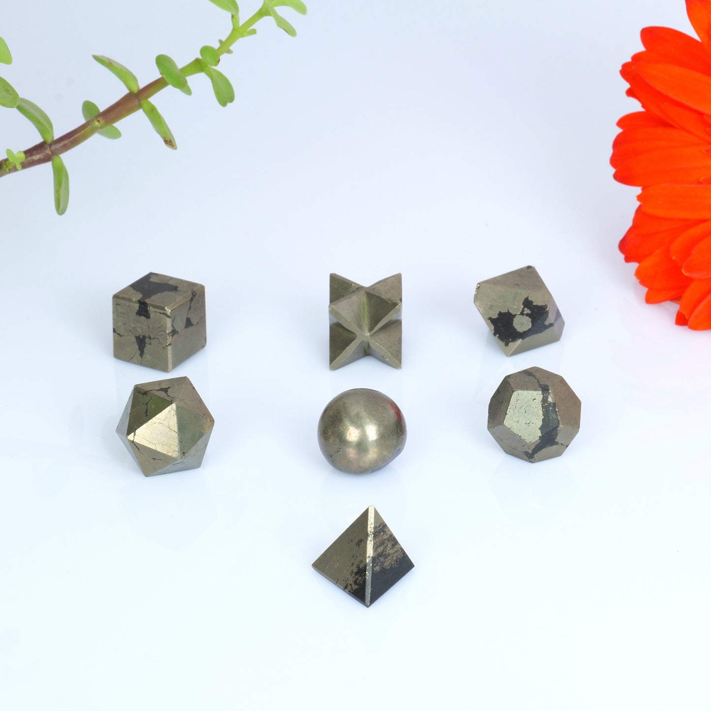 Pyrite Crystal Geometric Set