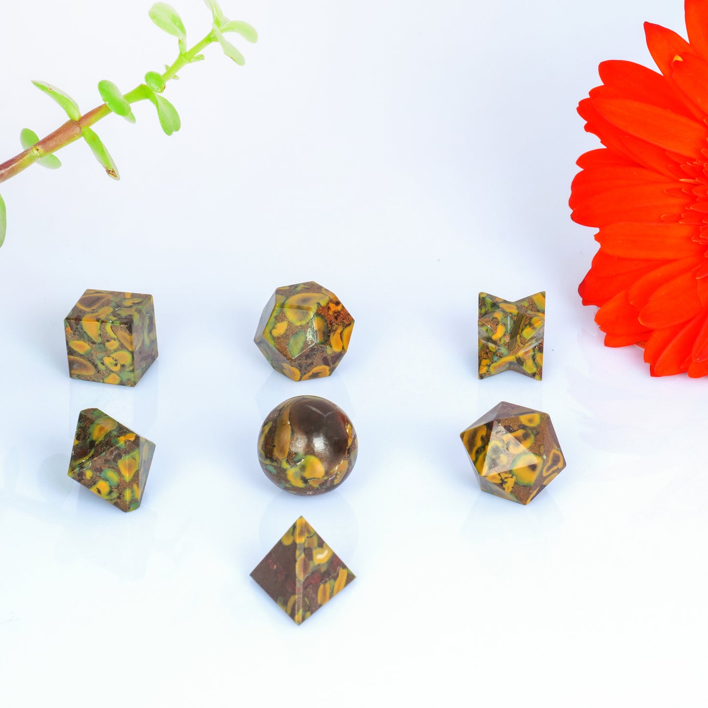 Fruit Jasper Geometric Set