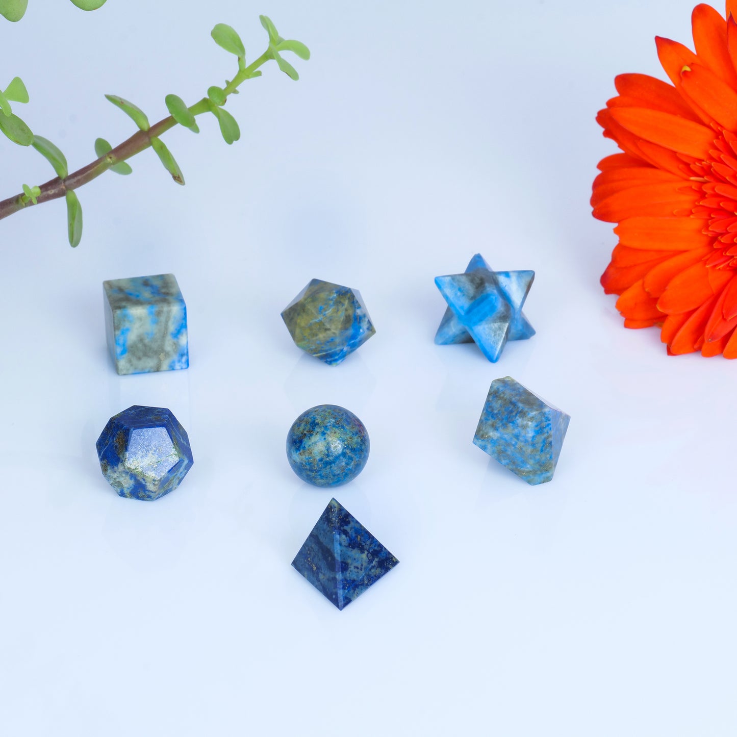 Lapis Lazuli Crystal Geometric Set