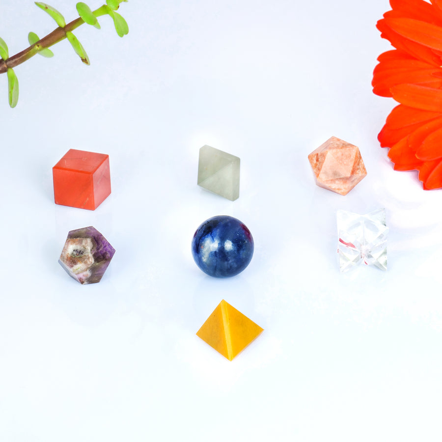 Seven Chakra Crystal Kit Geometric Set
