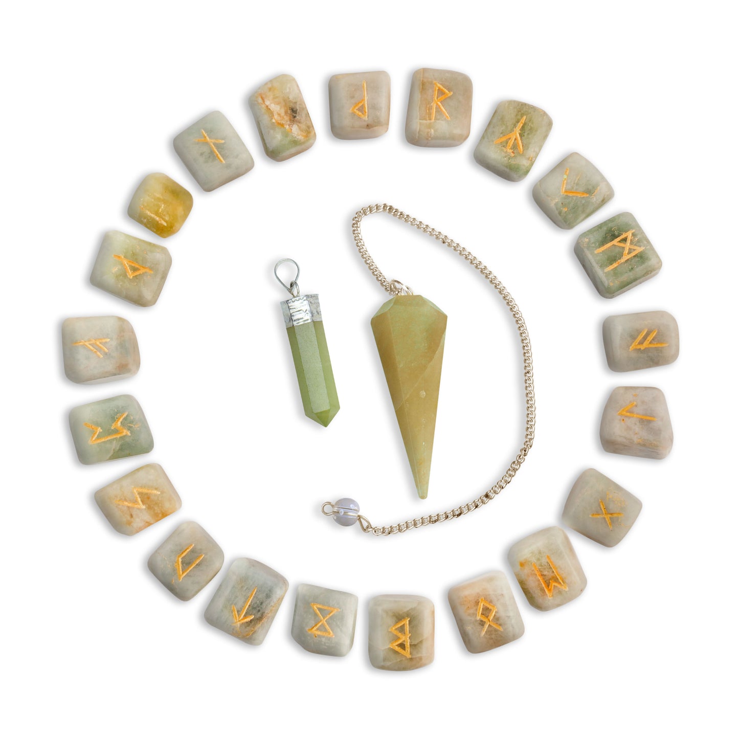 Amazonite Spiritual Runes Crystal set