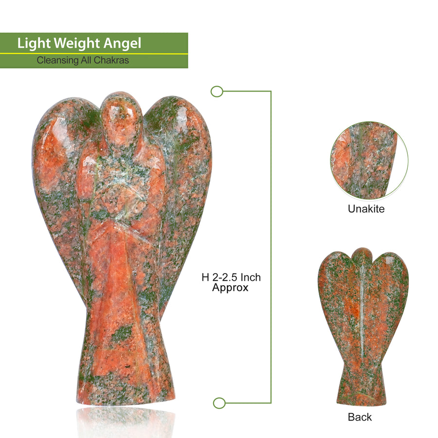 Unakite Crystal Gemstone Figures Spiritual Angel Statue