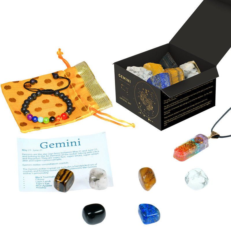 Gemini Crystal Set & Gifts - Zodiac Birthstone, Healing Stone kit