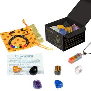 Capricorn Zodiac Crystal Kit, Healing Birthstone Gifts for Women/Men