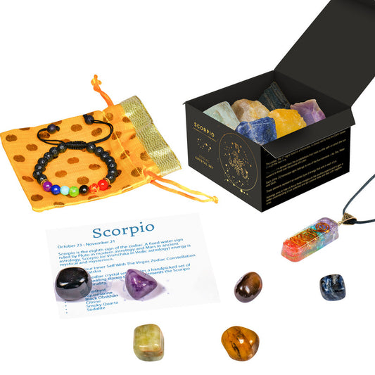 Scorpio Zodiac Crystal Kit, Birth Goodluck Stones Gifts for Woman