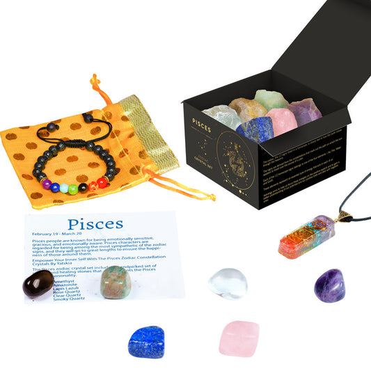 Pisces Crystal & Stone Gifts - Zodiac Kit, Birthstone for Women/Men