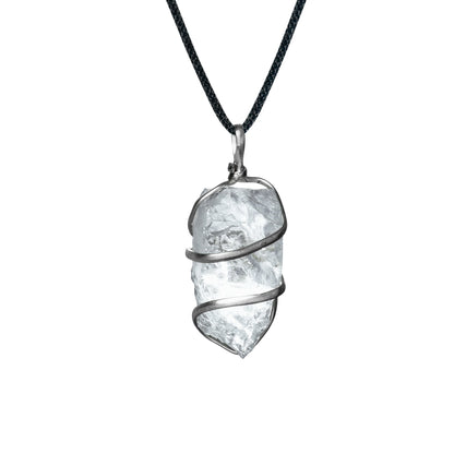 Clear Quartz Crystal Pendant - Raw Clear Quartz Pendant - Clear Quartz Stone - Size 1-1.5 Inches